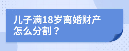 儿子满18岁离婚财产怎么分割？