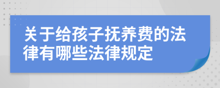 关于给孩子抚养费的法律有哪些法律规定