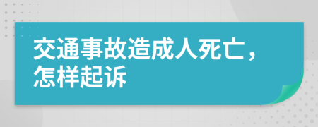 交通事故造成人死亡，怎样起诉
