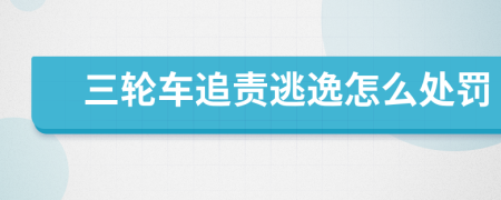 三轮车追责逃逸怎么处罚