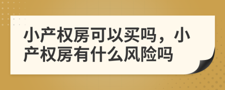 小产权房可以买吗，小产权房有什么风险吗