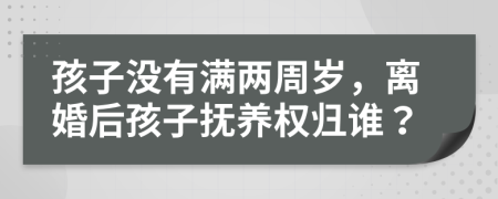 孩子没有满两周岁，离婚后孩子抚养权归谁？