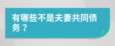 有哪些不是夫妻共同债务？