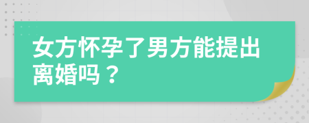 女方怀孕了男方能提出离婚吗？