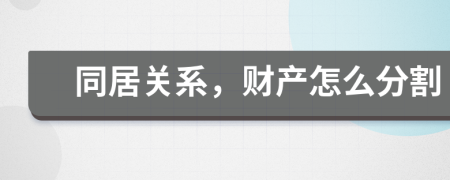 同居关系，财产怎么分割