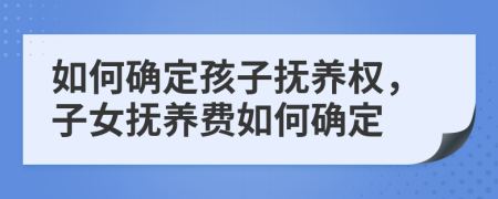 如何确定孩子抚养权，子女抚养费如何确定