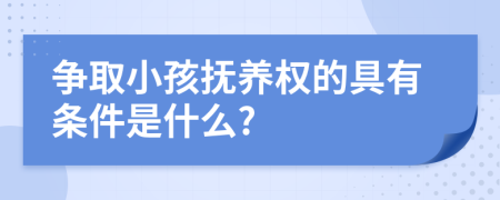 争取小孩抚养权的具有条件是什么?