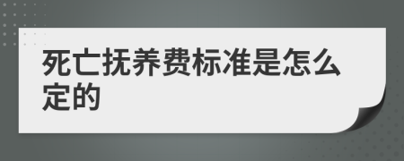 死亡抚养费标准是怎么定的