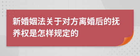 新婚姻法关于对方离婚后的抚养权是怎样规定的