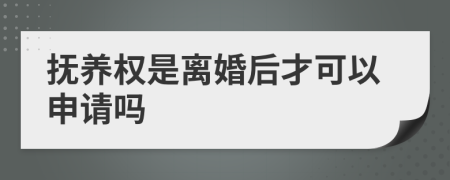 抚养权是离婚后才可以申请吗