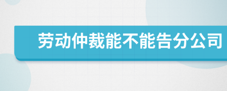 劳动仲裁能不能告分公司