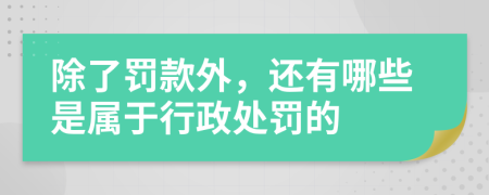 除了罚款外，还有哪些是属于行政处罚的