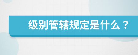 级别管辖规定是什么？