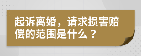 起诉离婚，请求损害赔偿的范围是什么？