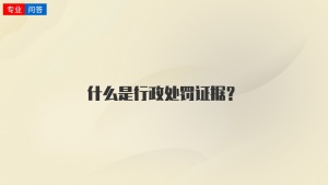 什么是行政处罚证据？