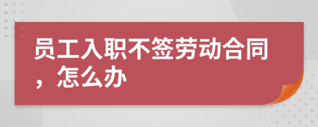 员工入职不签劳动合同，怎么办