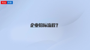 企业招标流程？