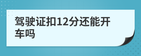 驾驶证扣12分还能开车吗