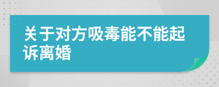 关于对方吸毒能不能起诉离婚