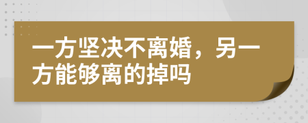 一方坚决不离婚，另一方能够离的掉吗