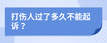 打伤人过了多久不能起诉？