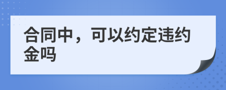 合同中，可以约定违约金吗