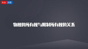 物权的所有权与限制所有权的关系