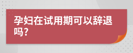 孕妇在试用期可以辞退吗?