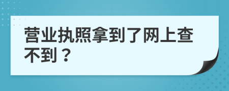 营业执照拿到了网上查不到？