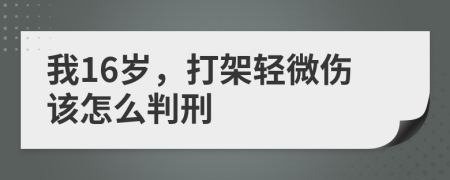我16岁，打架轻微伤该怎么判刑