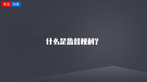 什么是监督权利？