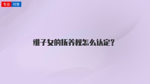 继子女的抚养权怎么认定？