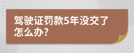 驾驶证罚款5年没交了怎么办?