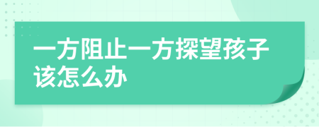 一方阻止一方探望孩子该怎么办