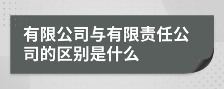 有限公司与有限责任公司的区别是什么