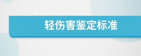 轻伤害鉴定标准