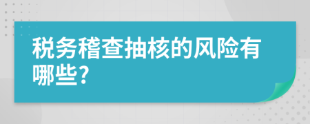 税务稽查抽核的风险有哪些?