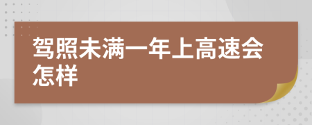 驾照未满一年上高速会怎样