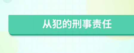 从犯的刑事责任