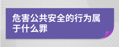 危害公共安全的行为属于什么罪