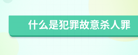 什么是犯罪故意杀人罪