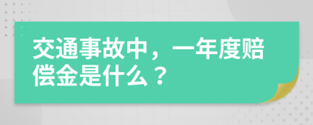 交通事故中，一年度赔偿金是什么？