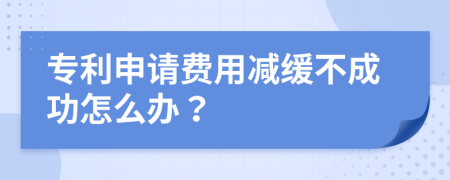 专利申请费用减缓不成功怎么办？