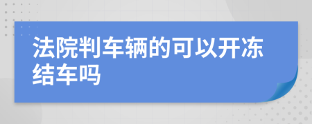 法院判车辆的可以开冻结车吗