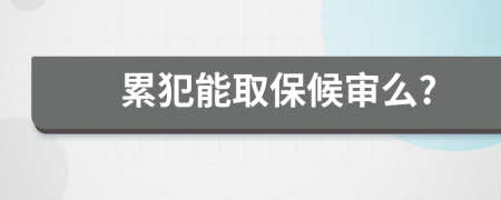 累犯能取保候审么?