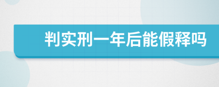 判实刑一年后能假释吗