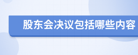 股东会决议包括哪些内容