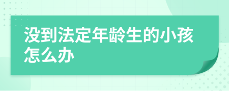 没到法定年龄生的小孩怎么办