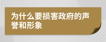 为什么要损害政府的声誉和形象