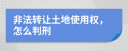 非法转让土地使用权，怎么判刑